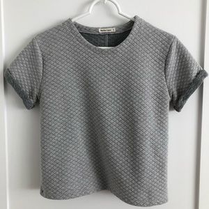 Quilted sweatshirt material t shirt